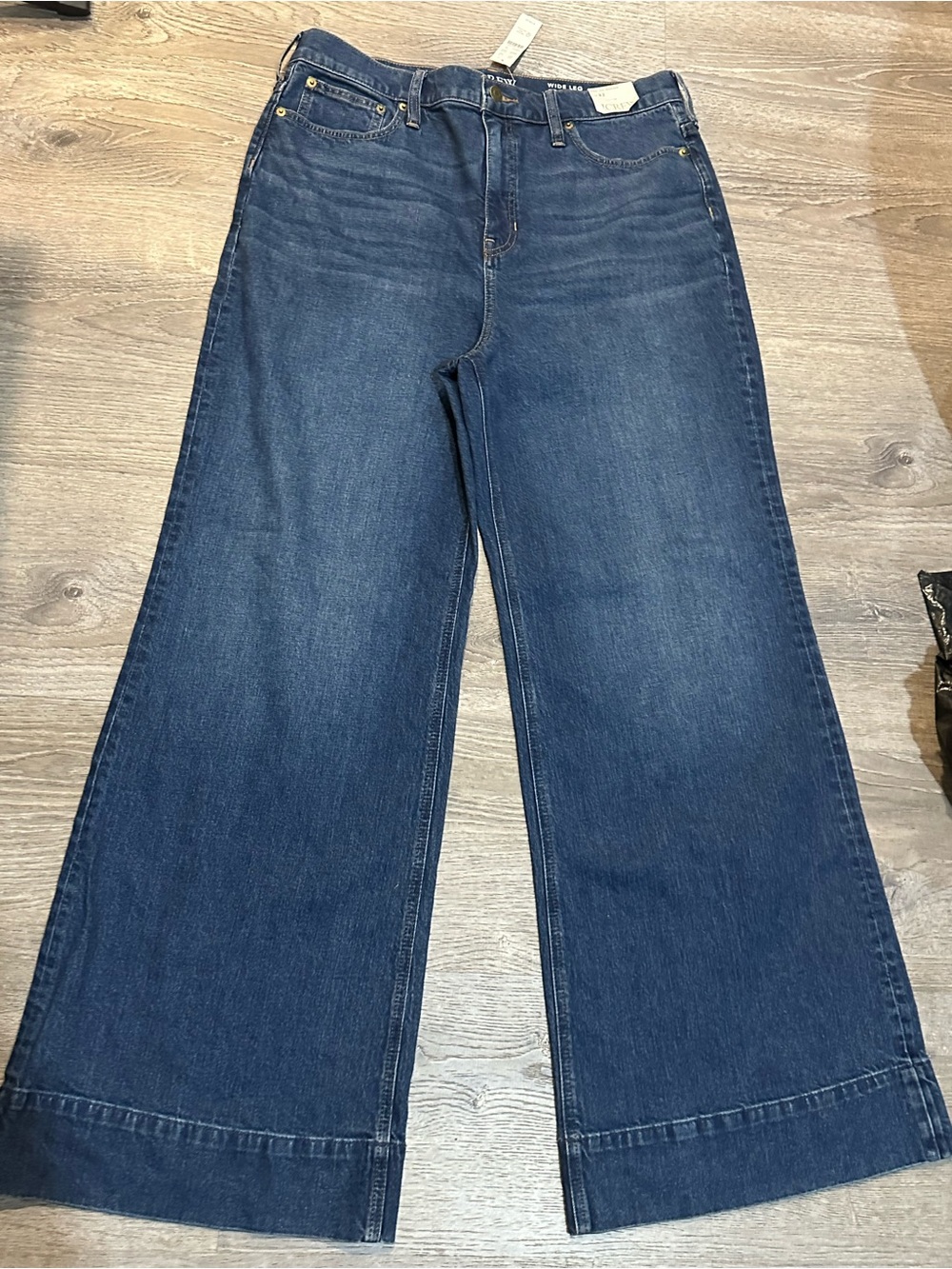 J.Crew Wide Leg Trousers Jeans Size 32 Blue Denim NWT